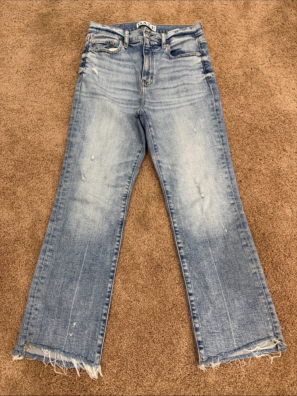 Light Blue Distressed Wide-Leg Women's Jeans